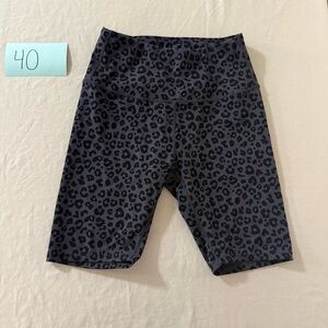 Women's Black Leopard Print Bike Shorts